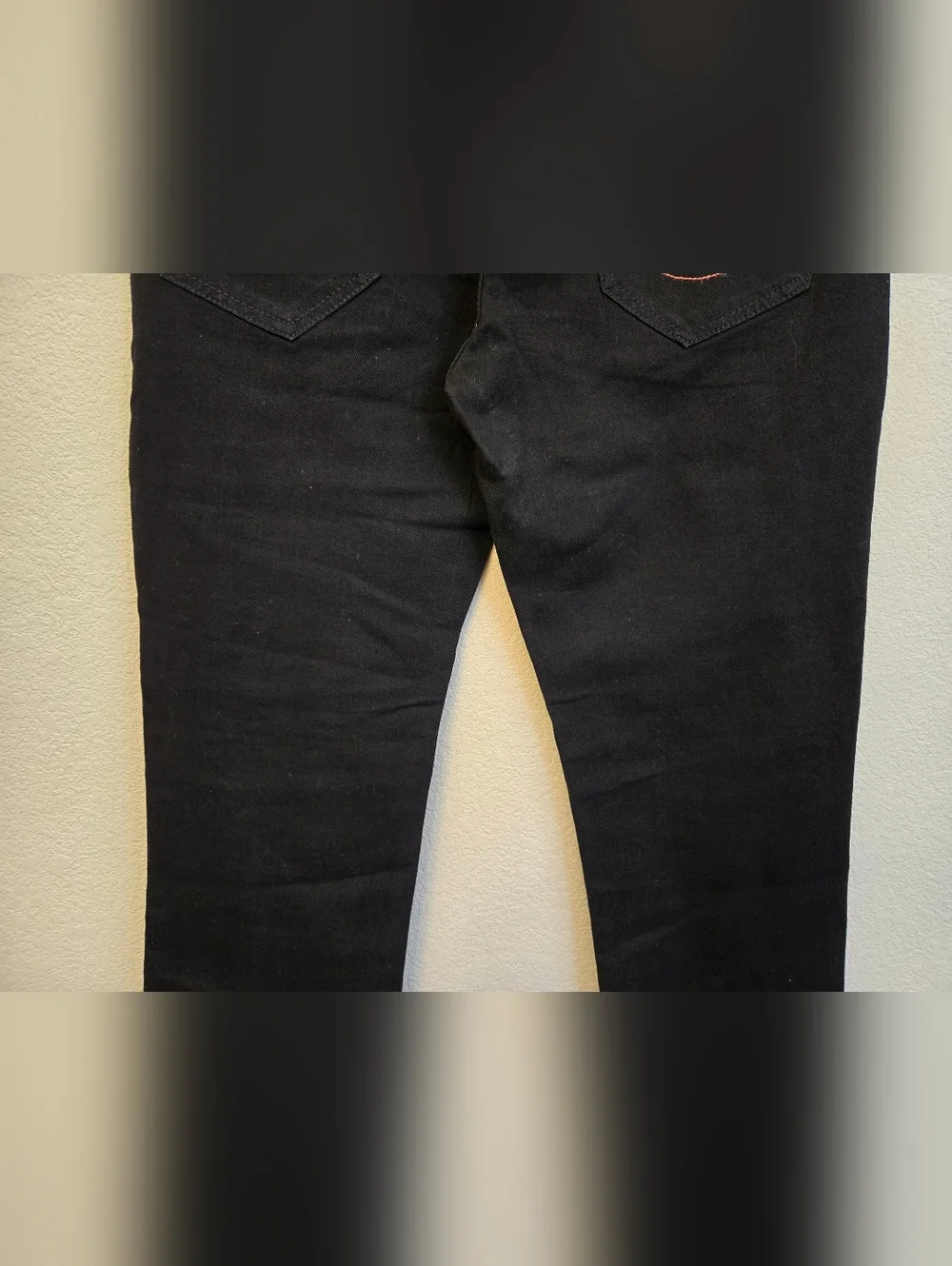 True Religion Mens Sz 34x34 Ricky Straight Relaxed Black Denim Flap Pockets